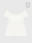 VARIE IVORY BARDOT OFF-SHOULDER PARTY DRESS WITH INBUILT BRA