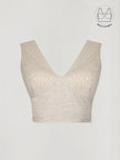 ASTRA IVORY BEADS & SEQUINS CROP TOP WITH INBUILT BRA