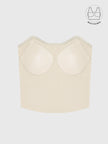 TENERA CREAM SWEETHEART STRIPED CORSET WITH INBUILT BRA