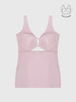 LIBERE POWDER PINK BUCKLE CUTOUT DRESS WITH INBUILT BRA