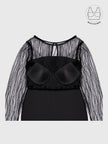 INARA BLACK BEADS & SEQUINS COCKTAIL DRESS WITH INBUILT BRA