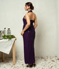 Forte purple cocktail party gown with padded support.
