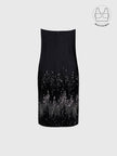 TATIANA BLACK STRAPLESS EMBROIDERED COCKTAIL DRESS WITH BUILT-IN BRA