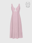 LIBERE POWDER PINK BUCKLE CUTOUT DRESS WITH INBUILT BRA