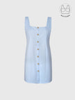 SICURA SKY BLUE WASHABLE BUTTON-DOWN DRESS WITH INBUILT BRA
