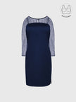INARA NAVY BLUE BEADS & SEQUINS COCKTAIL DRESS WITH INBUILT BRA