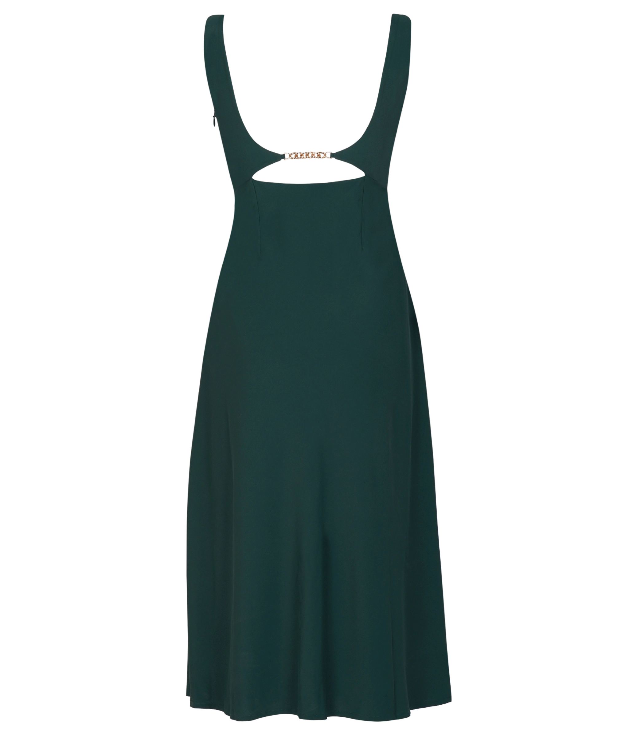 Libere green buckle dress with inbuilt bra for evening style.
