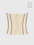 TENERA CREAM SWEETHEART STRIPED CORSET WITH INBUILT BRA