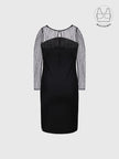 INARA BLACK BEADS & SEQUINS COCKTAIL DRESS WITH INBUILT BRA