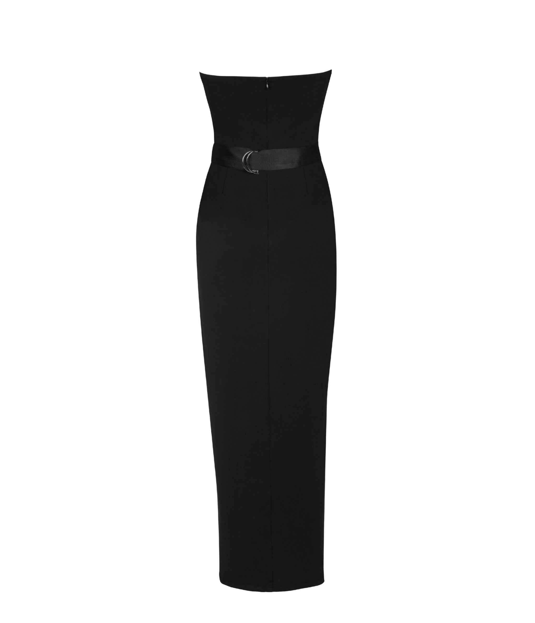 Forte black structured collar gown with inbuilt bra 
